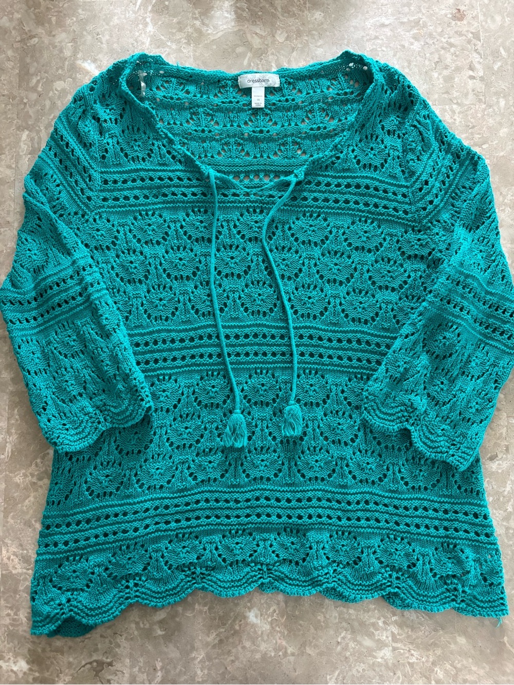turquoise vintage dressbarn crochet top